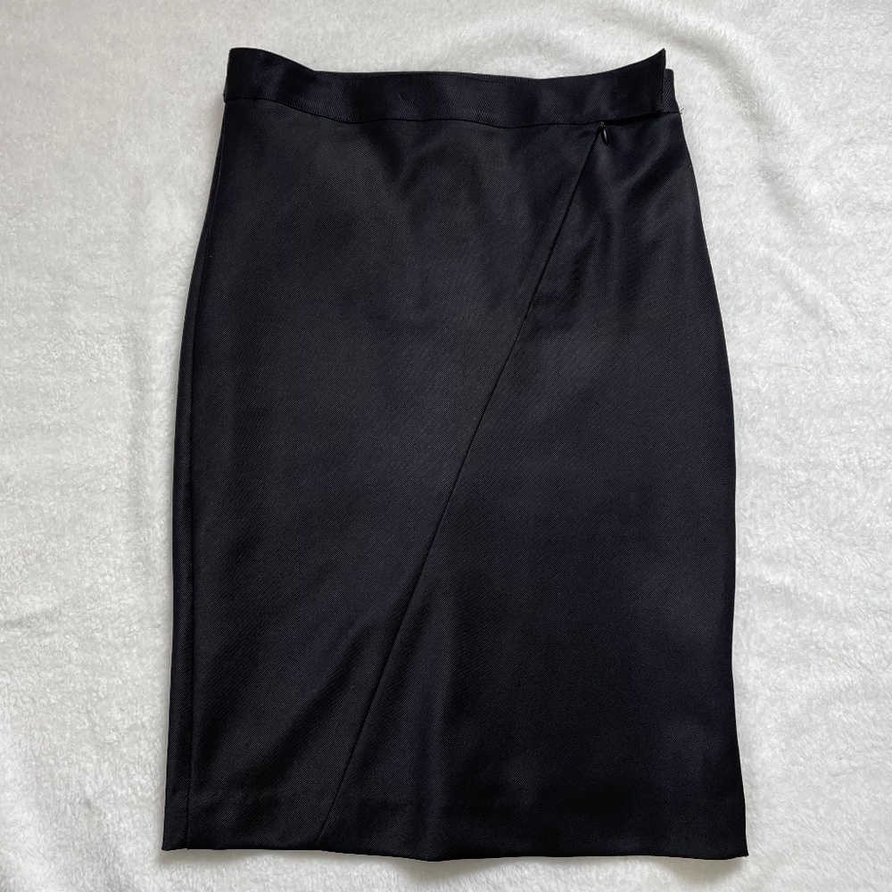 Marie Saint Pierre Zipper Detail Black Pencil Skirt